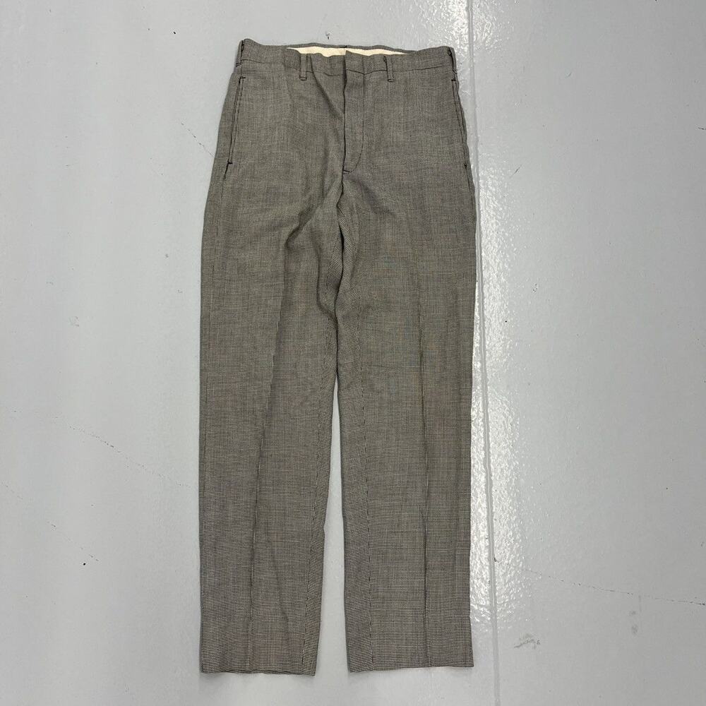 Vintage 60s Black/White Houndstooth Pattern Trousers 29x29
